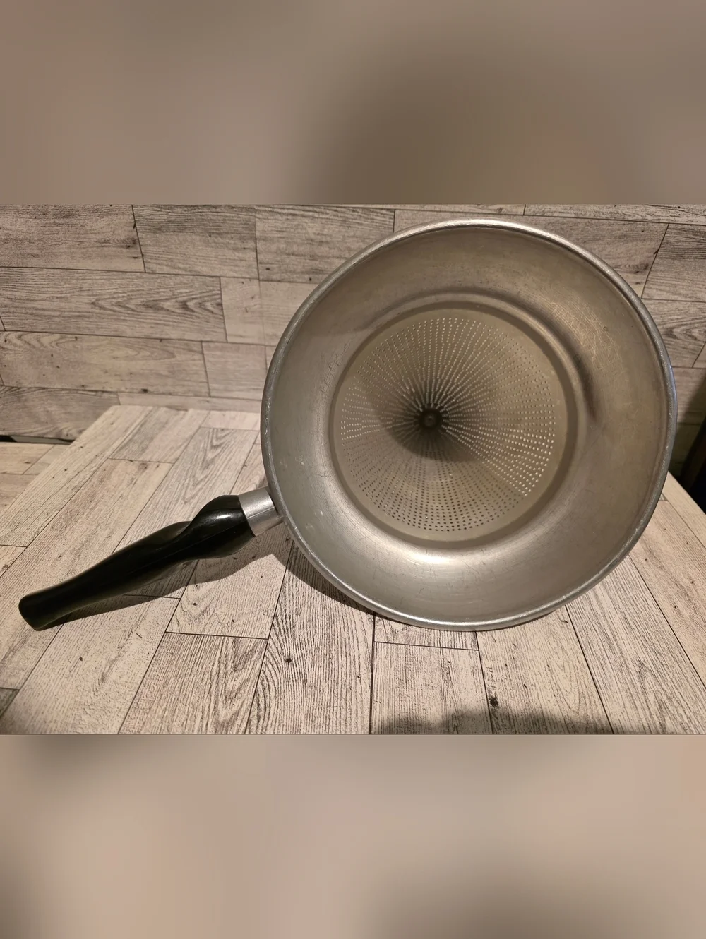 Vintage China Cap  Cone Strainer with Handle - Silver